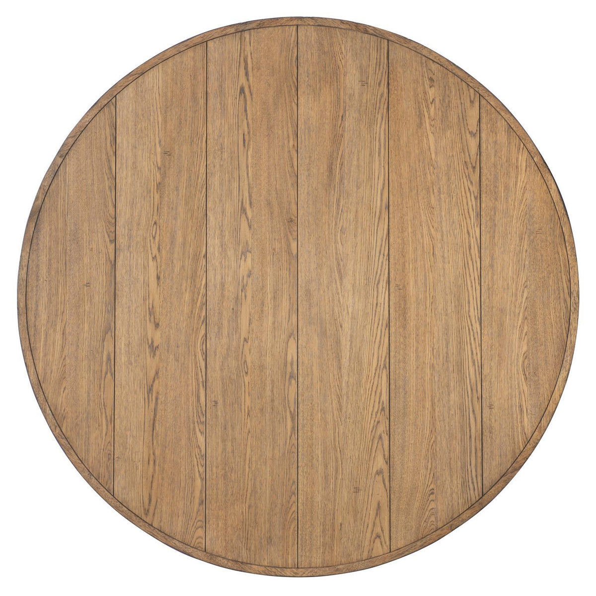 Vintage Market - Round Dining Table Complete - Barnwood Oak And Kettle Black