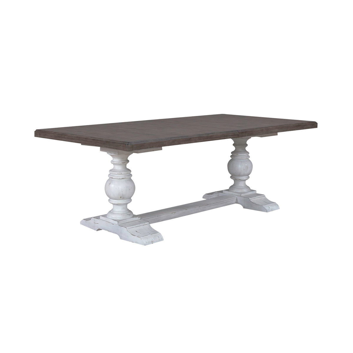 River Place - Trestle Table - Riverstone White & Tobacco