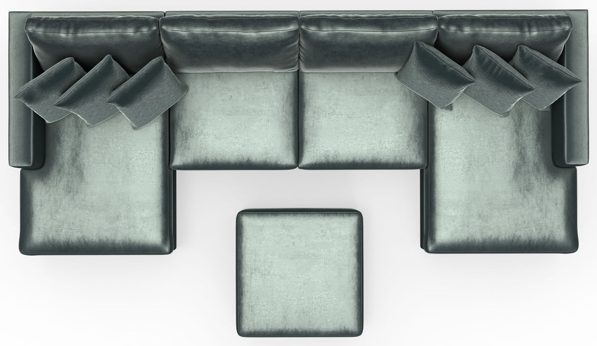 Remington - Modular Sofa And Cocktail Ottoman - Pine