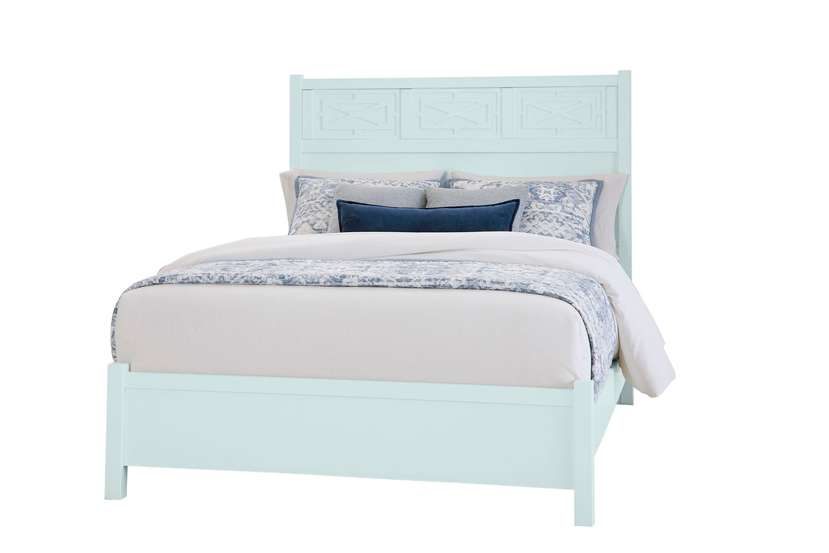 Tide & Timber - Queen Fretwork Panel Footboard - Blue Maple