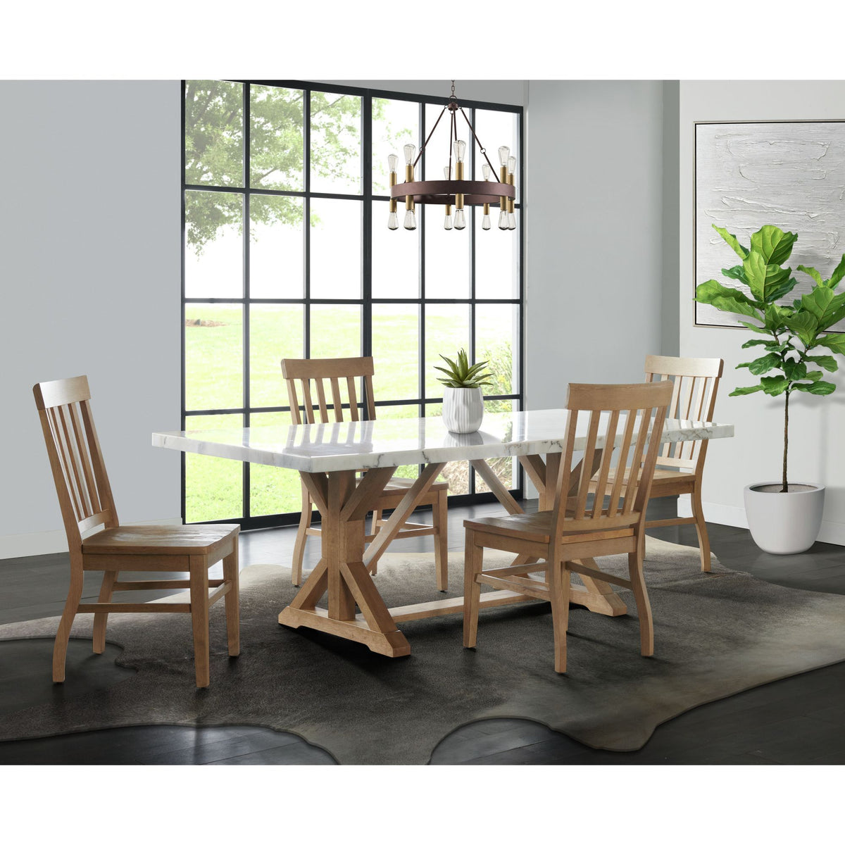 Lakeview - Marble Standard Height Rectangular Dining Table - White