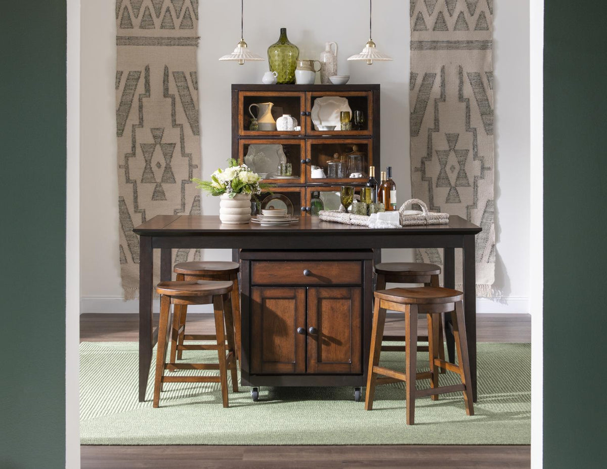 Fenmore - Kitchen Island Complete - Mocha And Distressed Cherry