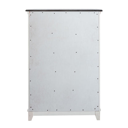 Allyson Park - 5 Drawer Chest - Wirebrushed White / Charcoal