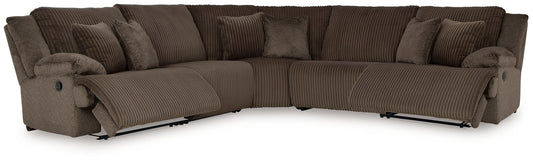 Top Tier - 5-Piece Reclining Sectional - Chocolate