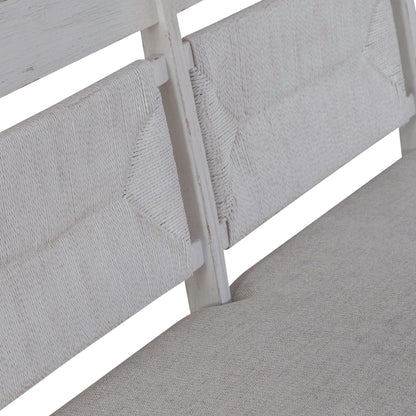 River Place - Panel Back Bench - Riverstone White & Tobacco