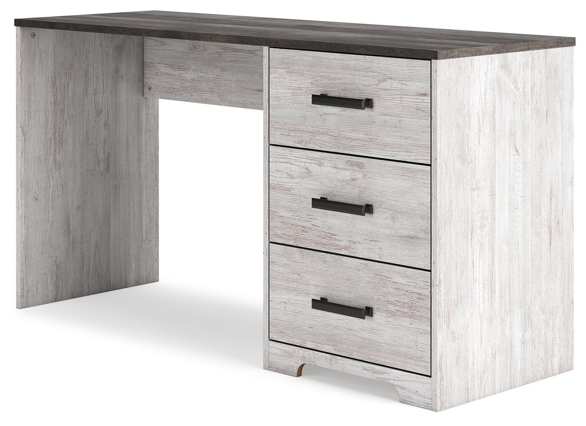 Shawburn - Home Office Desk - White / Dark Charcoal Gray