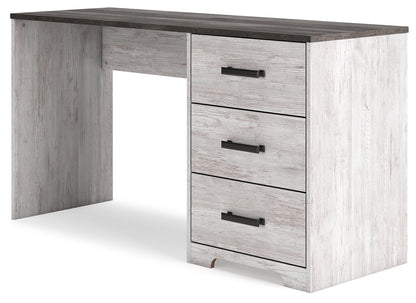 Shawburn - Home Office Desk - White / Dark Charcoal Gray