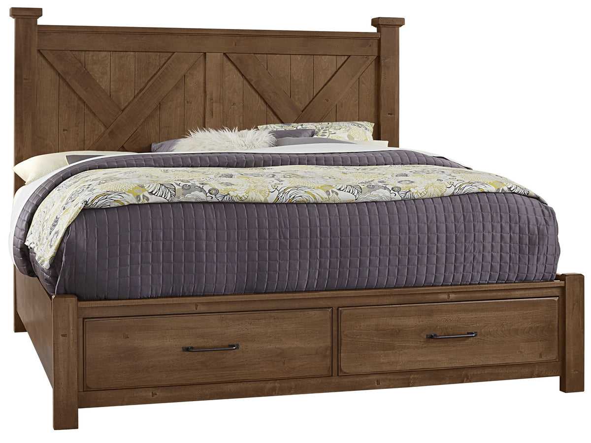 Cool Rustic - X Bed With Storage Footboard