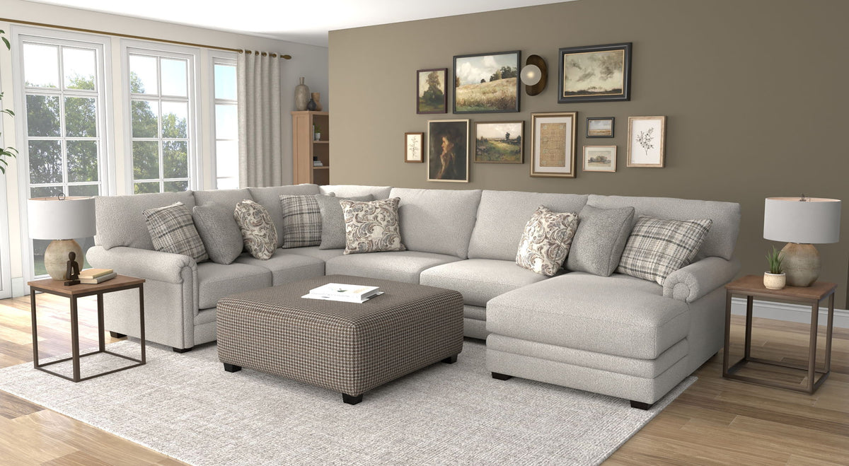 Livingston - Sectional With Comfort Coil Seating, 40" Cocktail Ottoman And Accent Pillows Included