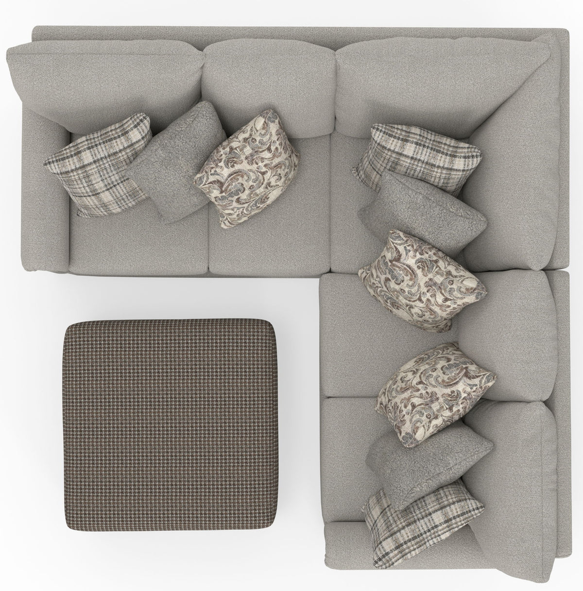 Livingston - Sectional With Comfort Coil Seating, 40" Cocktail Ottoman And Accent Pillows Included