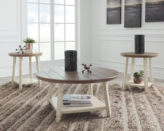 Bolanbrook - Occasional Table Set (Set of 3) - White / Brown / Beige