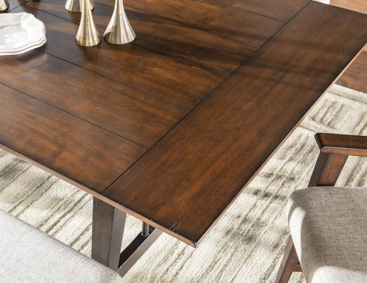 Fenmore - Trestle Dining Table - Mocha And Distressed Cherry