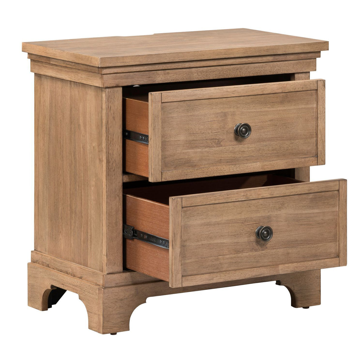 Haven Hills - Nightstand With Charging Station - Camel Beige
