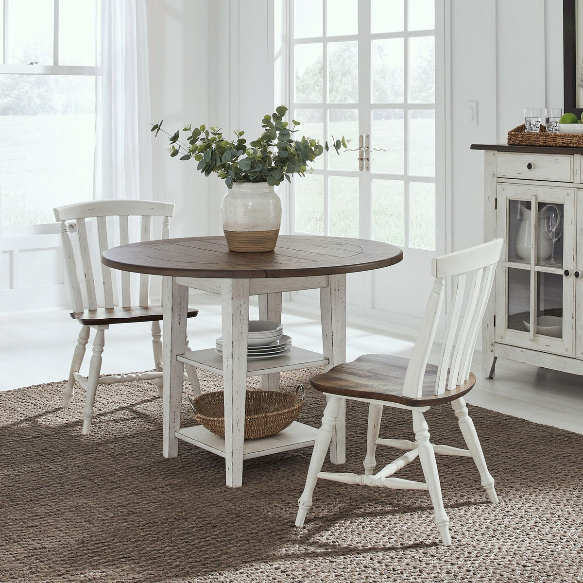 Al Fresco - 3 Piece Drop Leaf Set - Graphite & Whitestone