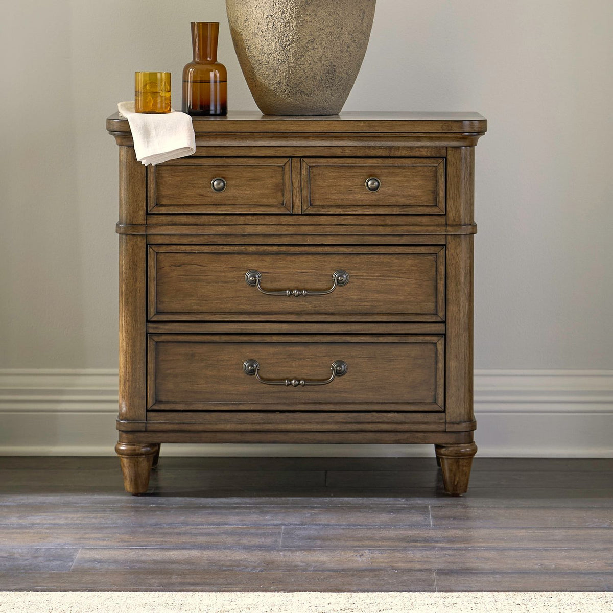 Harrison Heights - Nightstand With Charging Station - Sienna