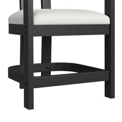 Portland - Arm Counter Stool (Set of 2) - Black / White