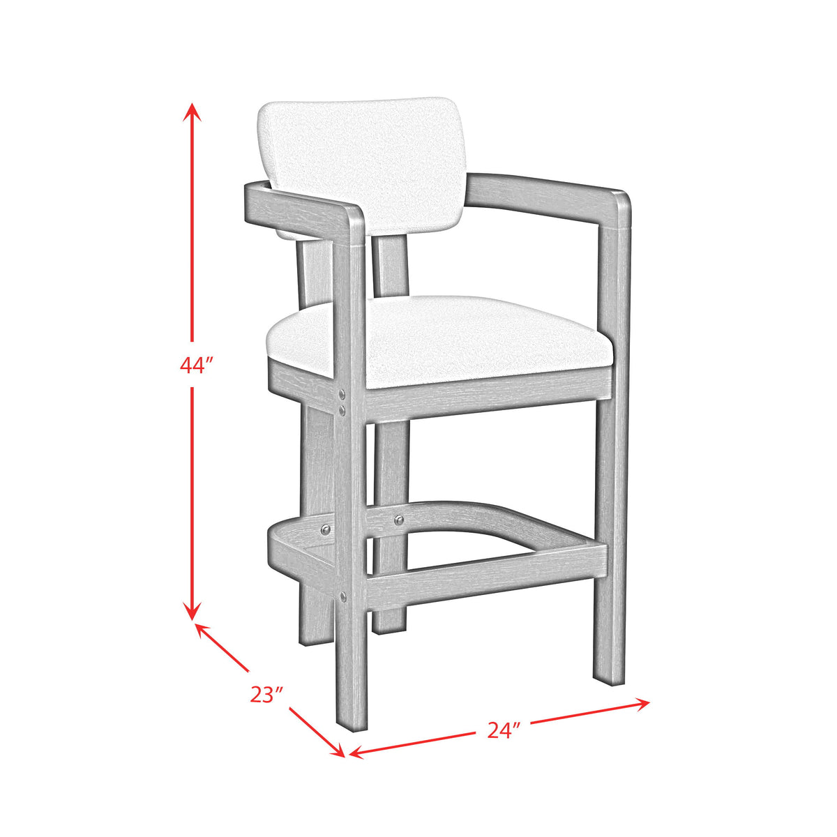 Portland - Arm Barstool (Set of 2) - Black / White
