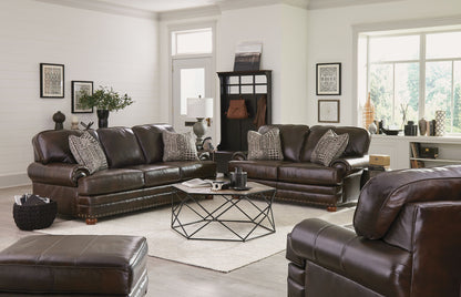 Roberto - Leather Loveseat - Cocoa