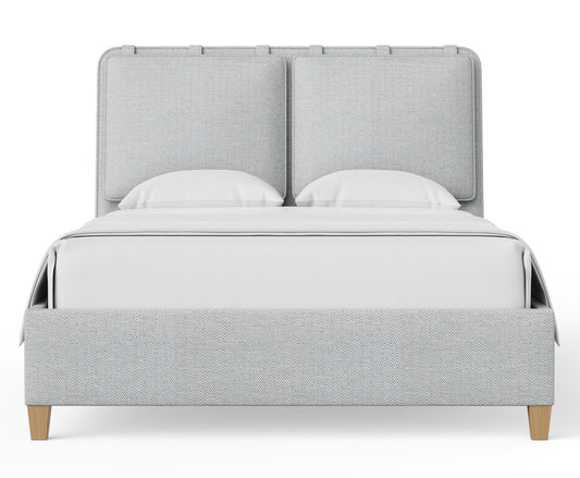 Nordhaven - King Upholstered Footboard - Blue Mist / Nordic Walnut