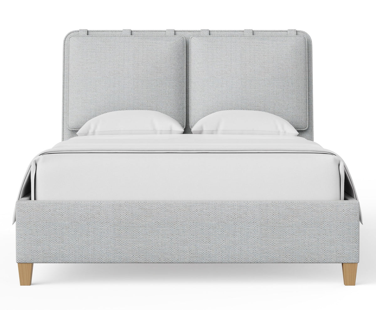Nordhaven - Queen Upholstered Headboard - Blue Mist / Clear Maple