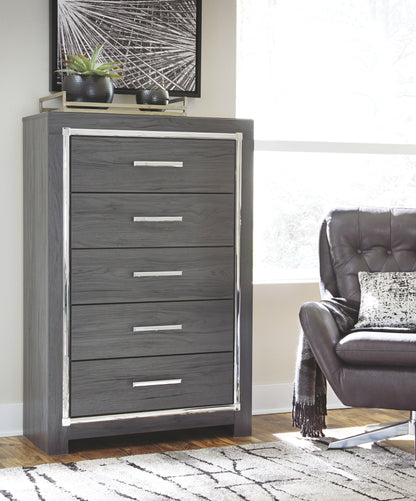 Lodanna - Five Drawer Chest - Gray