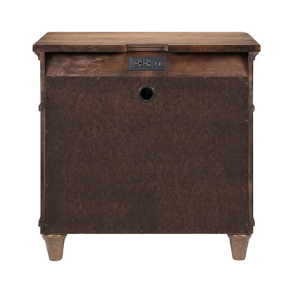 Harrison Heights - Nightstand With Charging Station - Sienna