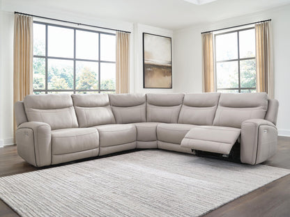 Gravier - 5-Piece Power Reclining Sectional - Gray
