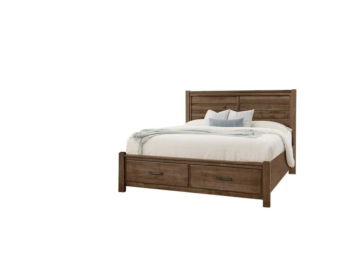 Cool Rustic - Plank Bed With Storage Footboard