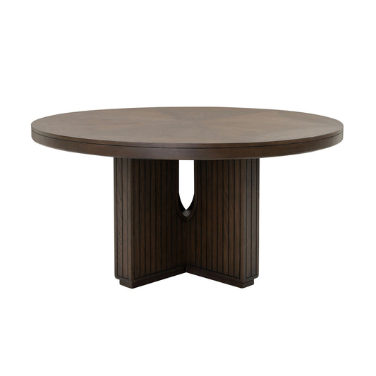 Athens - Round Dining Table Pedestal - Chocolate Brown