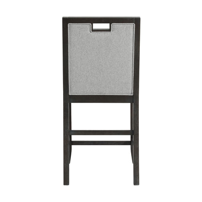 Elodie - Fabric Counter Chair (Set of 2) - Charcoal / Gray