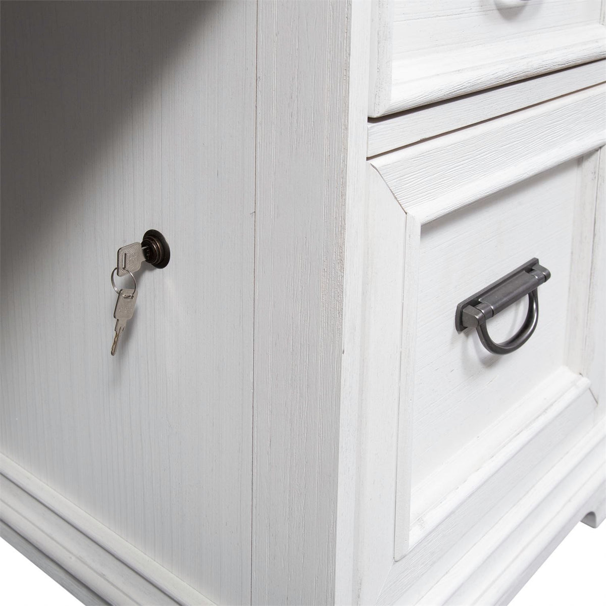 Allyson Park - Credenza - Wirebrushed White / Charcoal