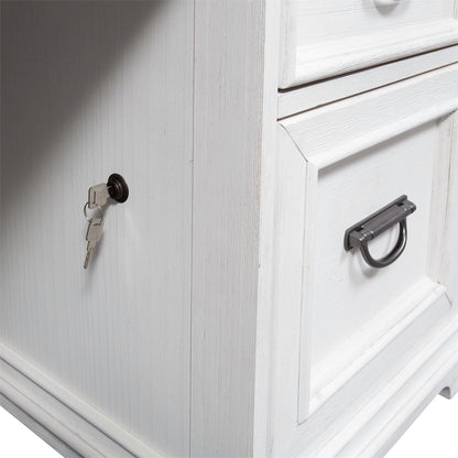 Allyson Park - Credenza - Wirebrushed White / Charcoal