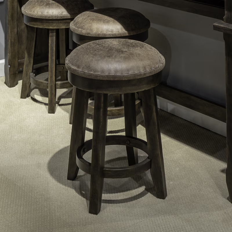 Paradise Valley - Upholstered Console Stool - Saddle Brown