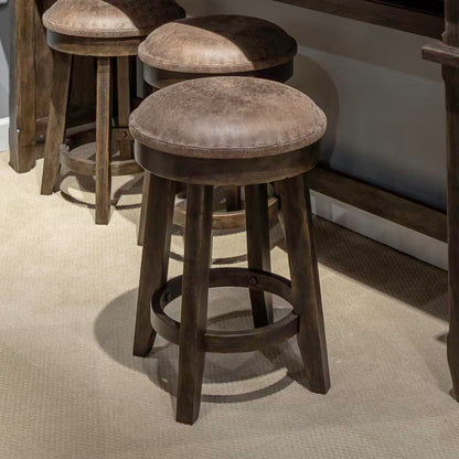 Paradise Valley - Upholstered Console Stool - Saddle Brown