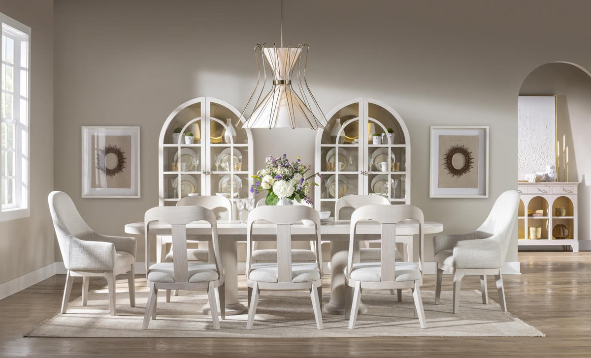 Harmony - Double Pedestal Dining Table Top - Prelude Frost