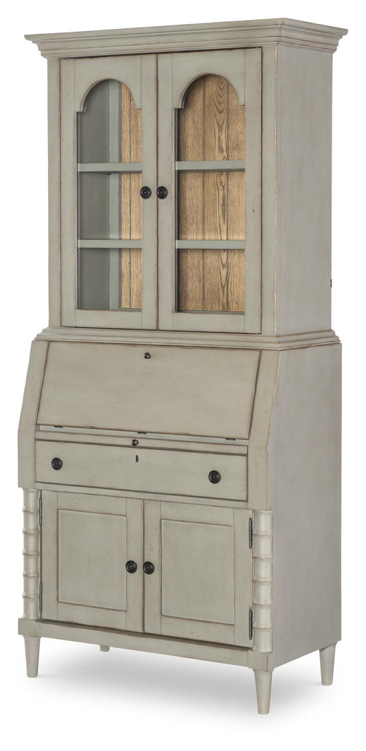 Vintage Market - Secretary Cabinet Base - Barnwood Oak And Northern Moss