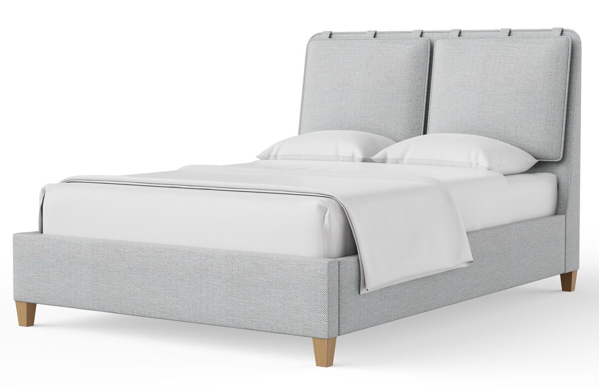 Pure Maple - Queen Upholstered Headboard - Blue Mist / Natural Maple
