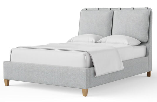 Pure Maple - King Upholstered Headboard - Blue Mist / Natural Maple