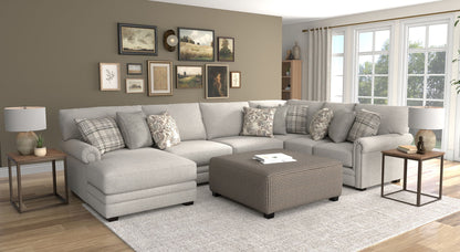 Livingston - Sectional With Comfort Coil Seating, 40" Cocktail Ottoman And Accent Pillows Included