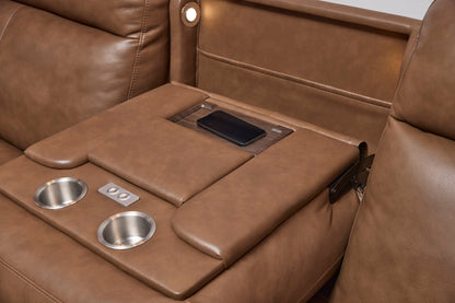 Dutch - Power Reclining Sofa With Console, Power Headrest, & Lumbar
