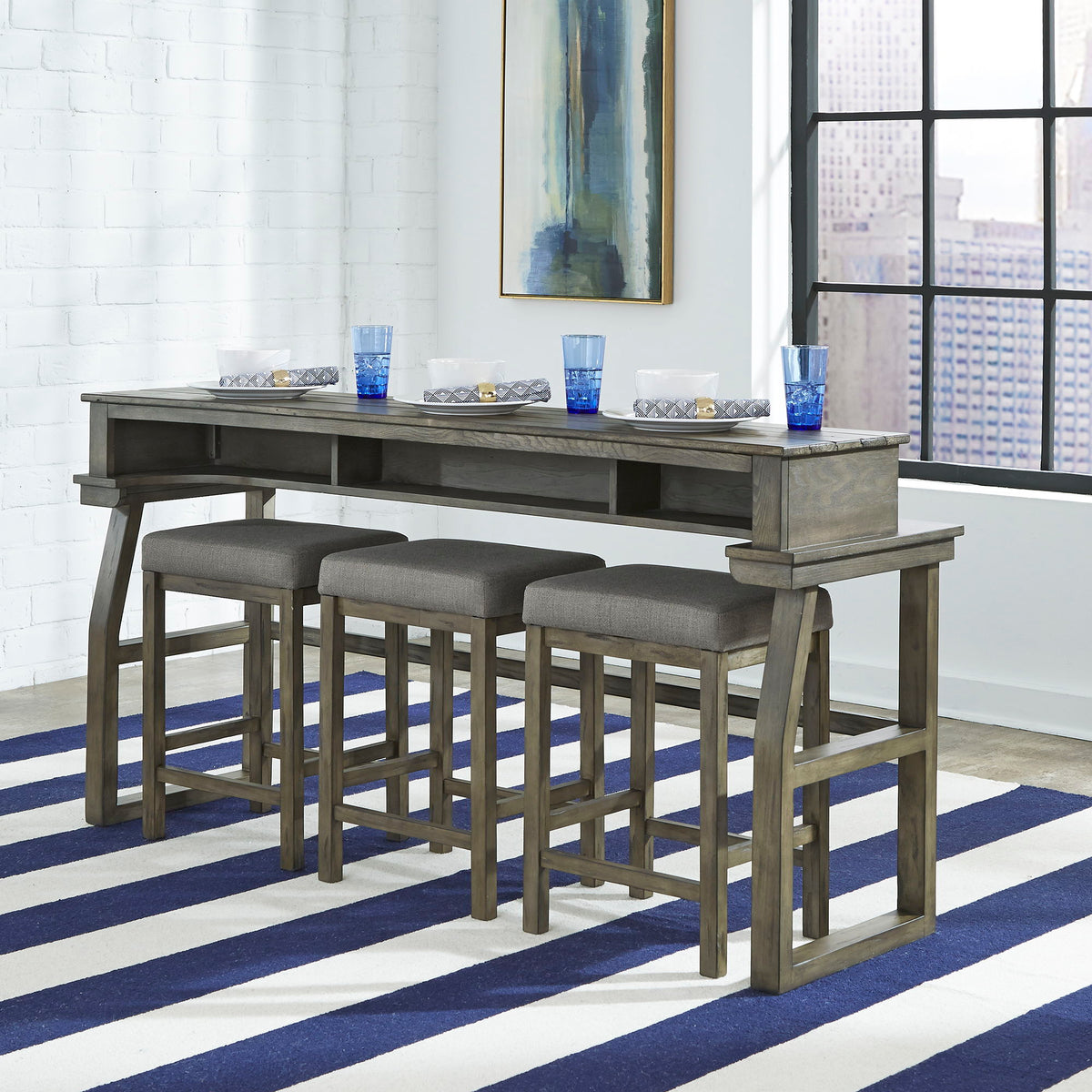 Hayden Way - 4 Piece Dining Room Set - Gray Wash
