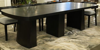 Haldenwick - XL Rectangular Dining Room Extension Table Base - Black