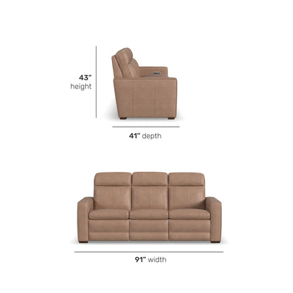Dutch - Power Reclining Sofa With Console, Power Headrest, & Lumbar