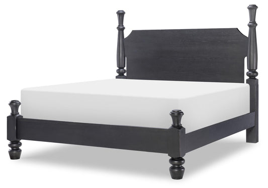 Vintage Market - Chimney Post Footboard Queen With 4 Slats - Kettle Black