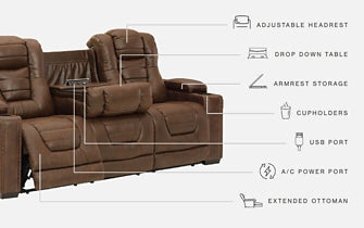 Owner's Box PWR REC Sofa with ADJ Headrest