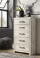 Cambeck King Panel Bed with 2 Storage Drawers with Mirrored Dresser and Chest