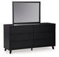 Danziar King Panel Bed with Mirrored Dresser, Chest and Nightstand