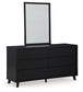 Danziar Queen Panel Bed with Mirrored Dresser and 2 Nightstands