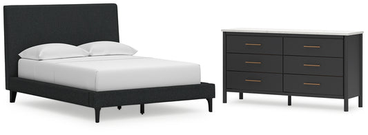 Cadmori Full Upholstered Bed with Dresser