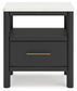 Cadmori Full Upholstered Bed with Mirrored Dresser, Chest and Nightstand